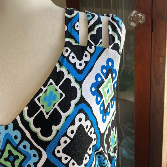 INC International Concept  Blue-Green Strappy Maxi Bodycon Dress Size XL Boho - Picture 12 of 17